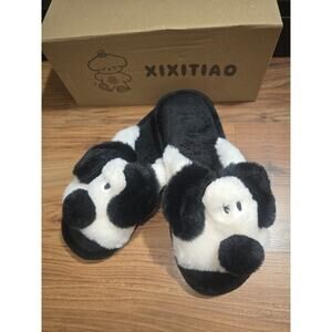 Dog Slippers Women Men Fuzzy Open Toe Comfy Puppy Memory Foam Size 40-41 7.5 -8
